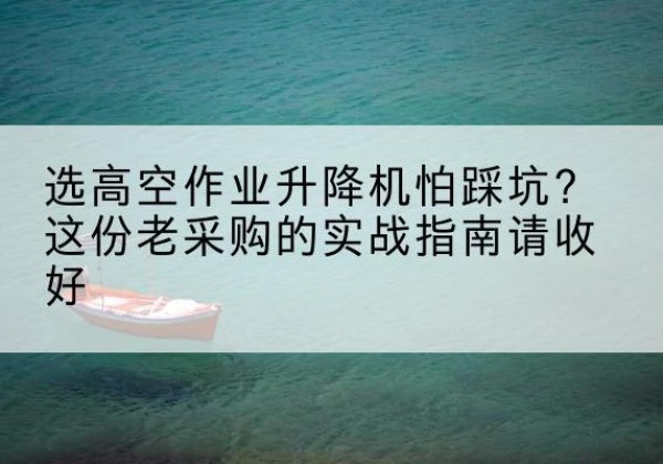 博爱高空作业升降机厂家推荐-选高空作业升降机怕踩坑？这份老采购的实战指南请收好